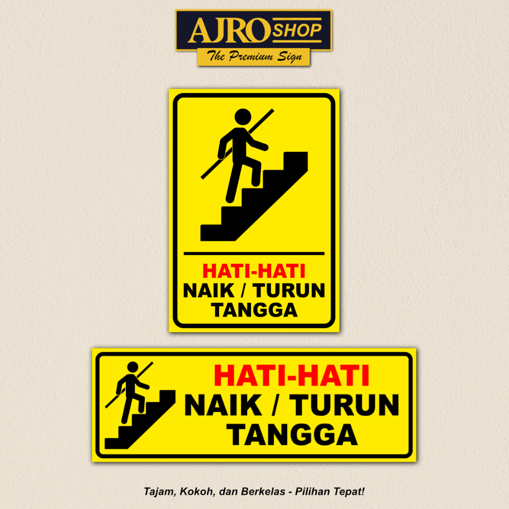 Jual Ajroshop Tanda Hati-hati Naik Turun Tangga | Shopee Indonesia