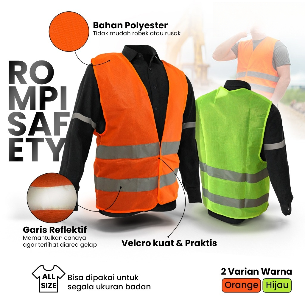 Jual Branch Safety Fest / Rompi Proyek Orange / Rompi Proyek Hijau ...