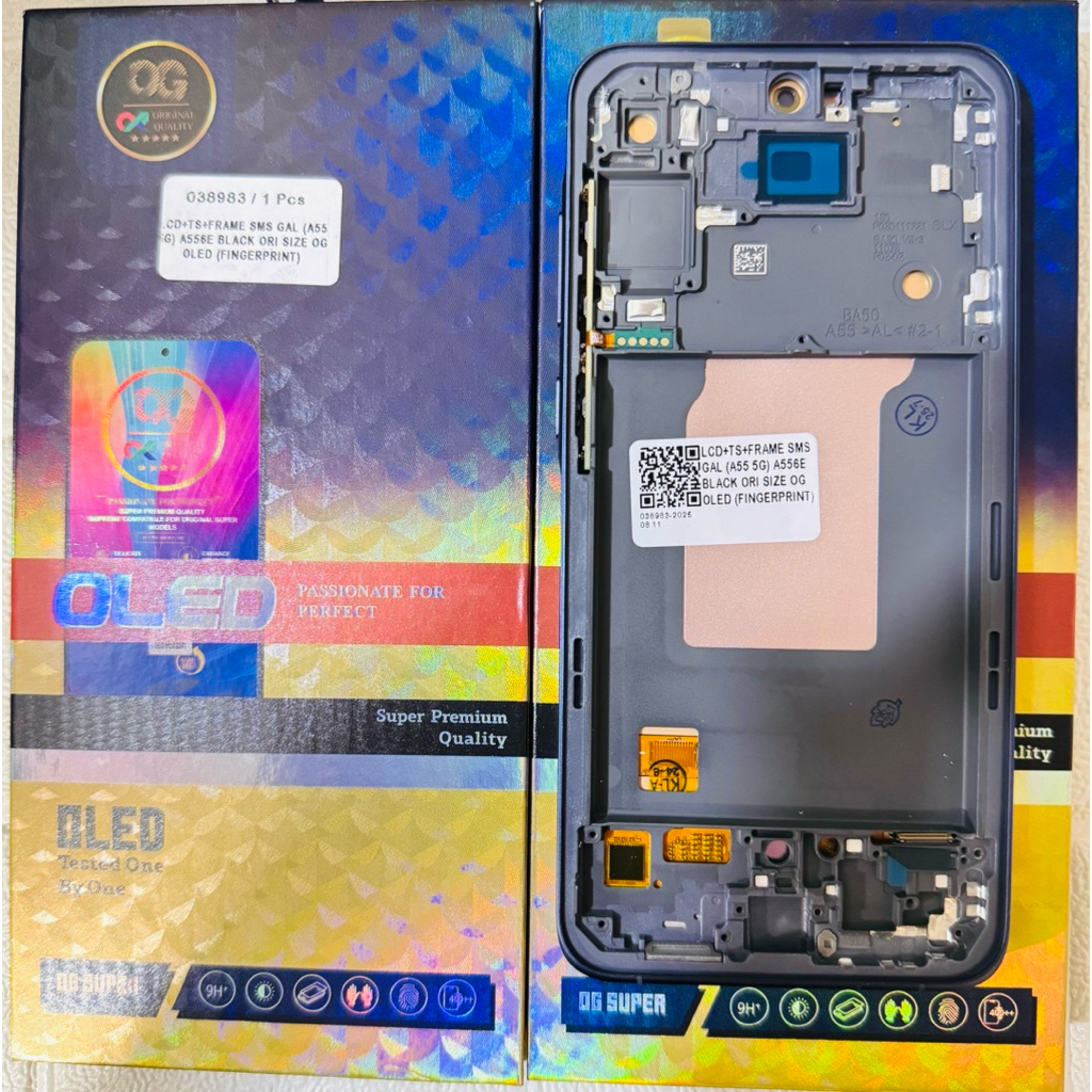 Jual OG OLED LCD + FRAME SAMSUNG A55 5G / A556E BLACK ORI SIZE OG OLED ...