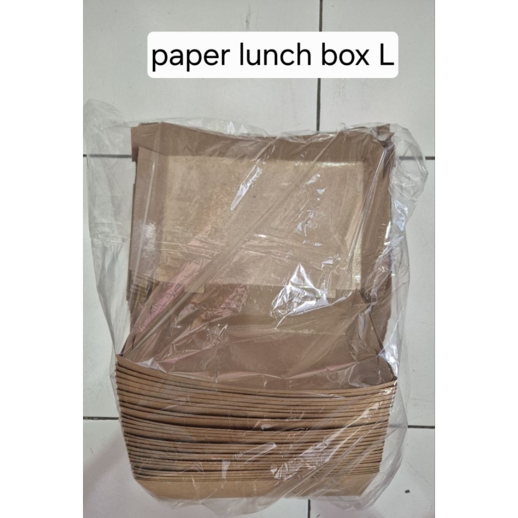 Jual 25 pcs KRAFT rakit paper lunch box L KRAFT | Shopee Indonesia