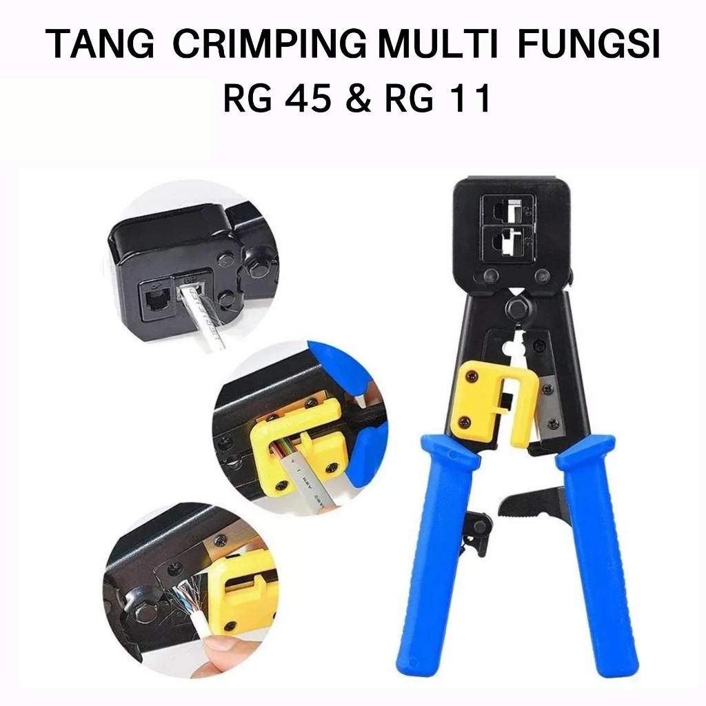 Jual Tang Crimping RJ45 Kabel LAN Cat5 / Cat6 Dengan Cutter Multi Funsi ...
