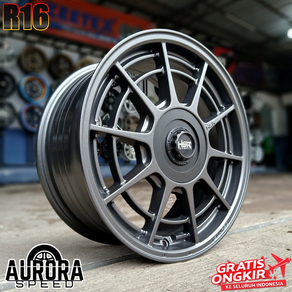 Jual Velg HSR BOAFEO R16 PCD 4X100 Gun Metal Pelek ring 16 mobil Jazz ...