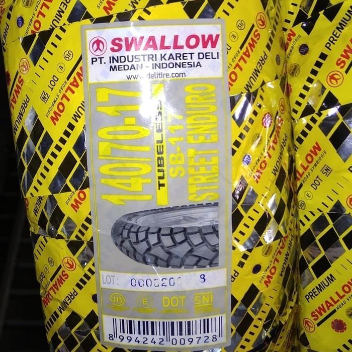 Jual BAN LUAR MOTOR SWALLOW SB-117 STREET ENDURO RING 17 TUBELESS ...