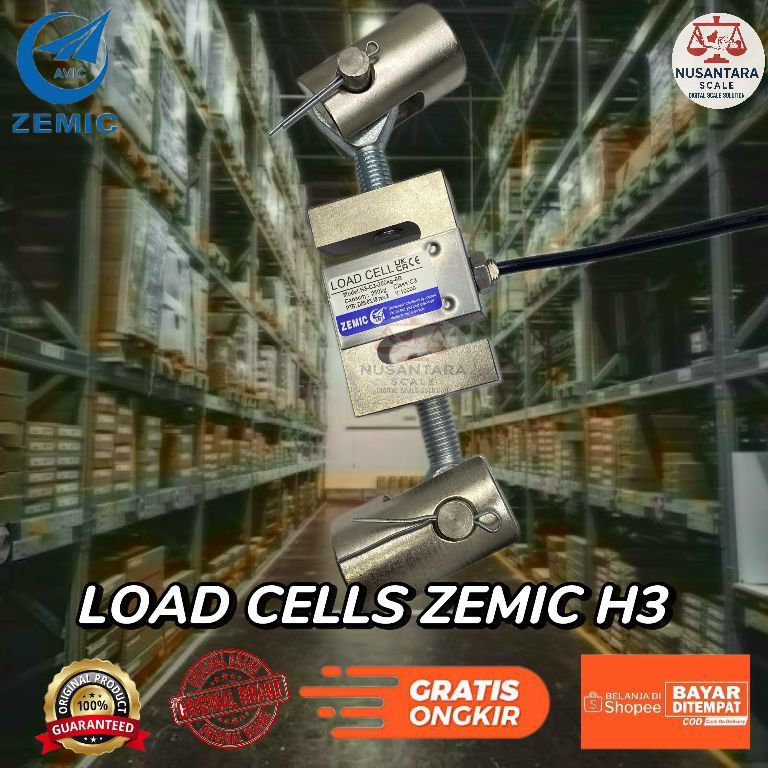Jual load cell ZEMIC H3 300kg / load cell S 300kg / load cell tension ...