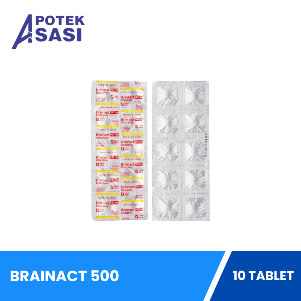 Brainact 500 Strip Isi 10 Tablet - Membantu Menangani Penurunan Kemampuan Kognitif Pada Usia Lanjut