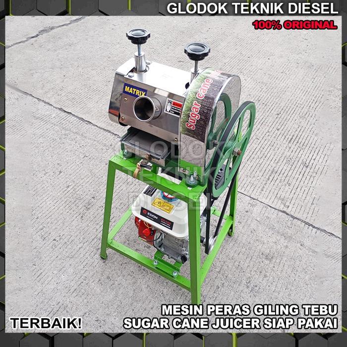 Jual Mesin Gilingan Peras Sari Tebu + Rangka + Engine Penggerak Bensin ...