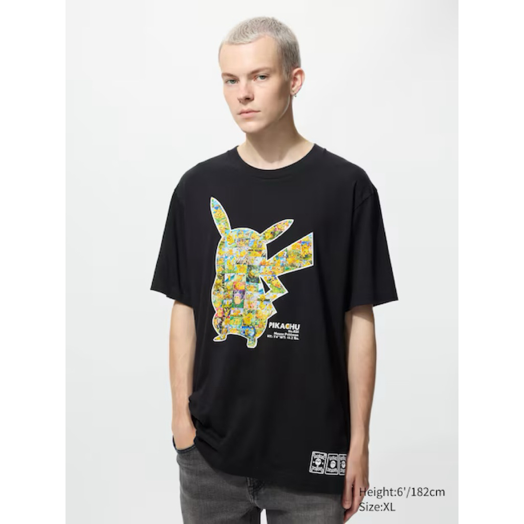 Pokemon - T-shirt universitaire Pikachu noir