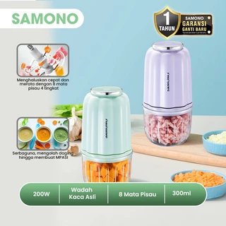 SAMONO Chopper Serbaguna 8 Pisau 200 Watt Kapasitas 300ml Kaca Borosilikat Tebal Food Grade SW-C150S