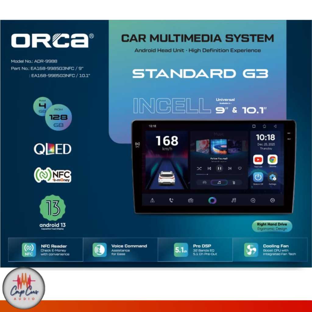Jual HEAD UNIT ANDROID ORCA ADR - 9988 9&10 INCH ORCA STANDAR NEW GEN 3 ...