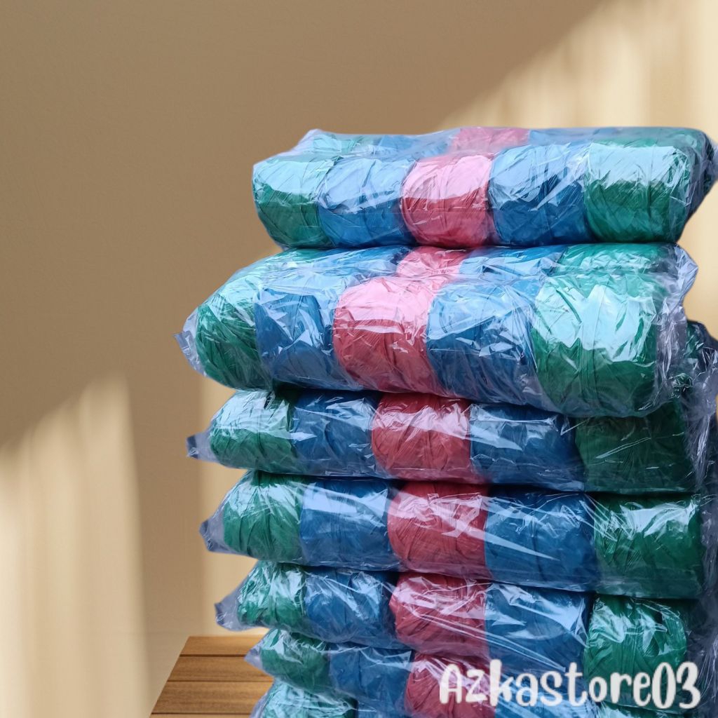 Jual Tali rafia eceran 1000 jual 5 pack 50 pcs/gulungan rafia | Shopee ...