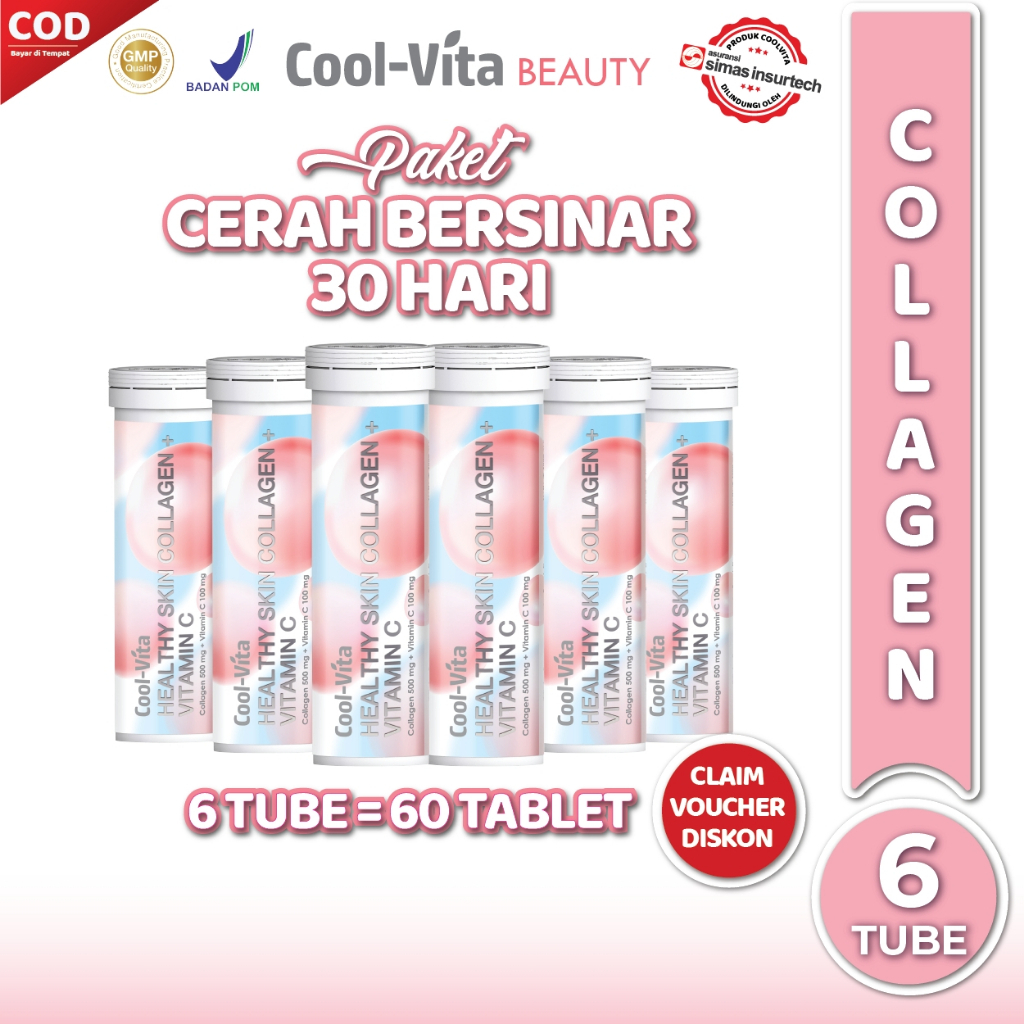 Jual [ 6 Botol 60Tablet ] Coolvita Collagen Beauty Healthy Skin ...