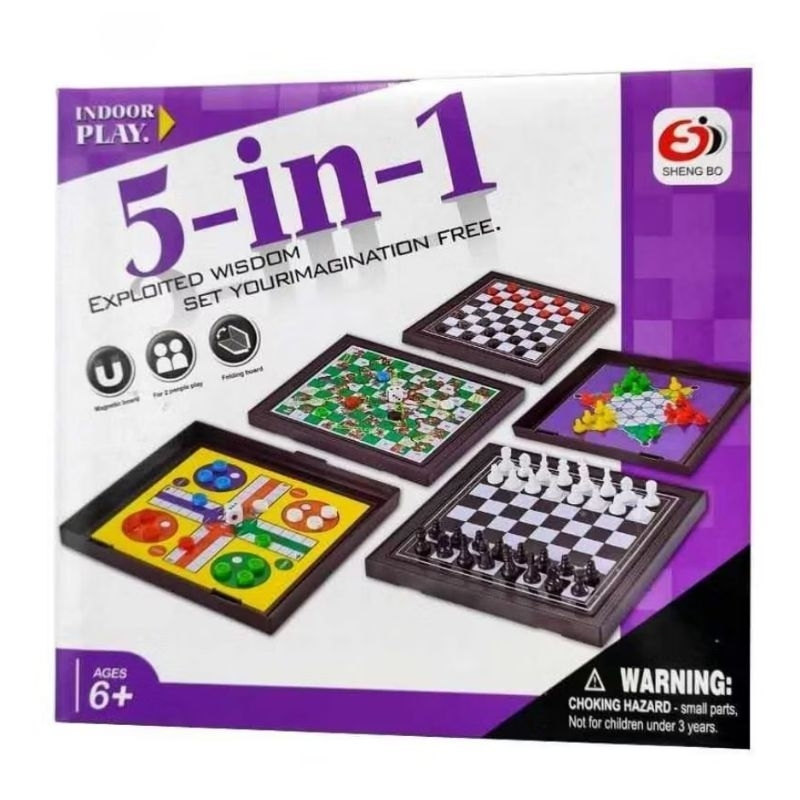Jual Mainan Catur Ludo Halma Ular Tangga Checker 5in1 SS304 Magnet ...