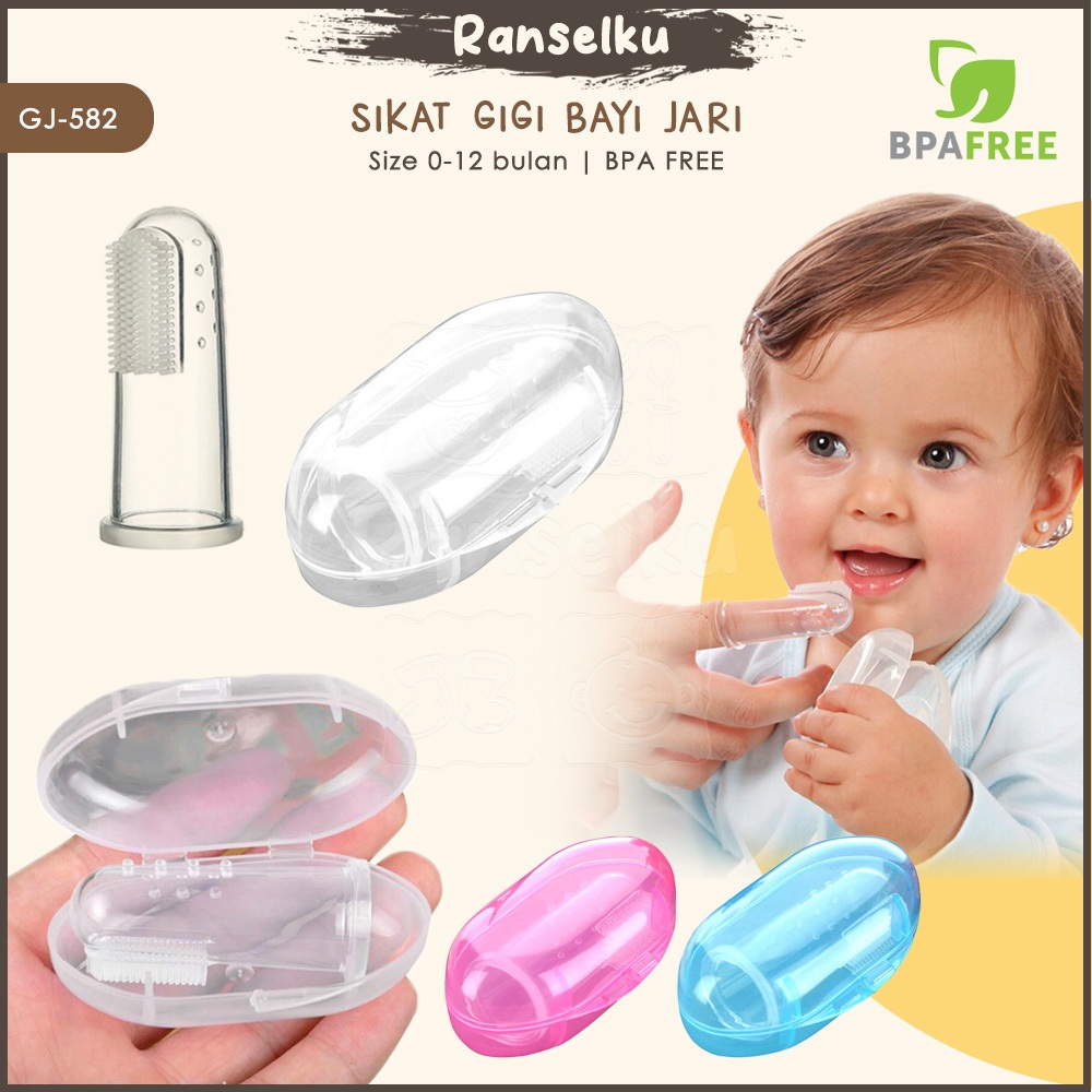 Jual Pembersih Gigi Bayi Sikat Gigi Bayi Anak Jari GJ-582-5 Sikat Gigi