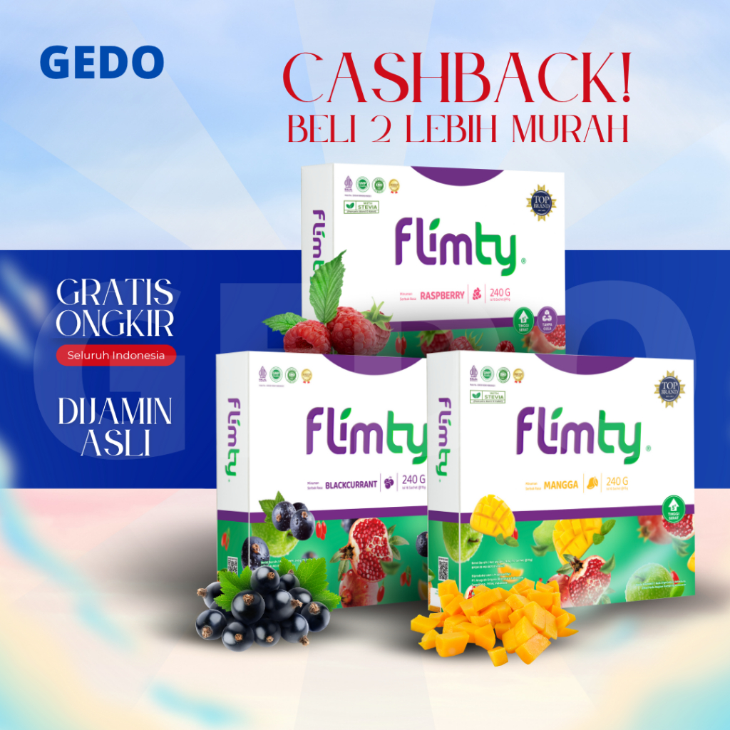 Jual Flimty Filmty Flimtea Flymty Flinty 1 Box 16 Sachet Raspberry ...