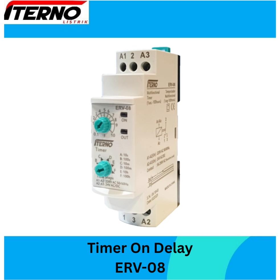 Jual Timer On Delay ERV-08 1Sec-100Hour Iterno Setara H3BA-8 Omron ...