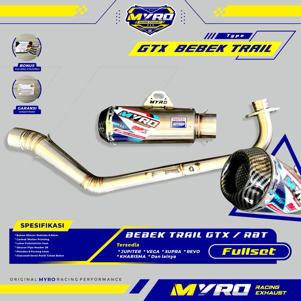 Jual Myro Exhaust Knalpot Rbt Gtx Jupiter Vega Revo Supra Type Gtx ...