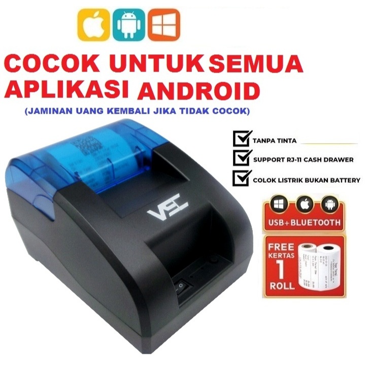 Jual Printer Thermal Bluetooth VSC C58 untuk Kasir, Cetak Resi, Token ...