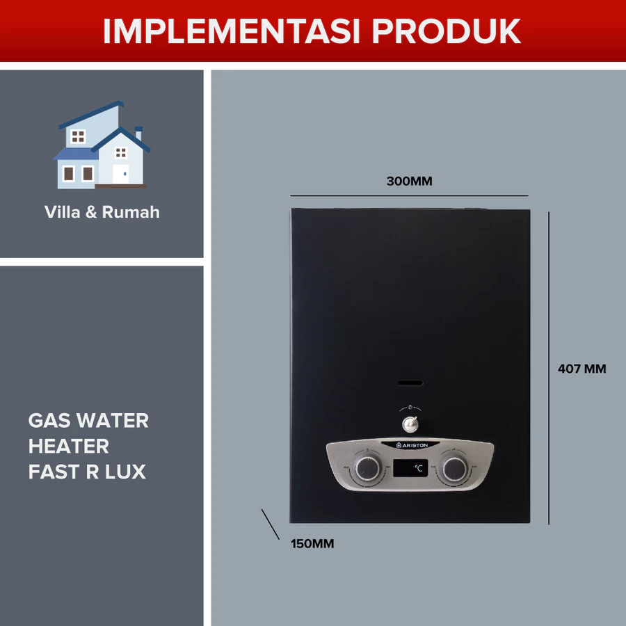 Jual ARISTON Fast R LUX / FAST R OMN 5 LUX LPG IDN Gas Water Heater ...