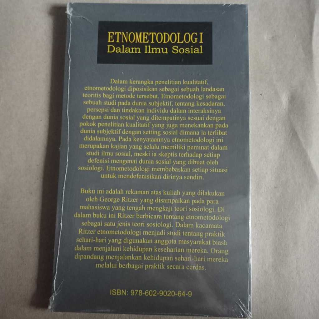 Jual Buku Etnometodologi dalam Ilmu Sosial - George Ritzer - Kreasi ...