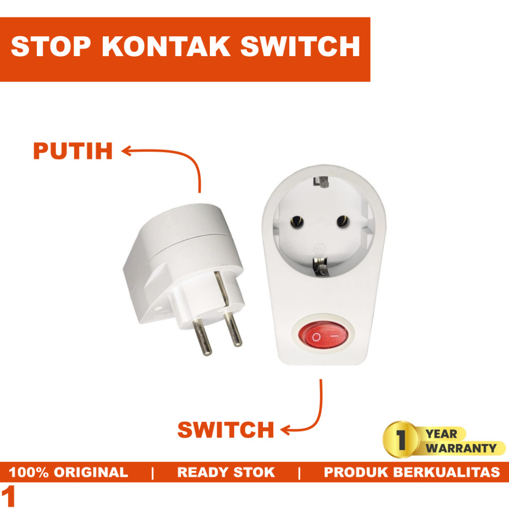 Jual Steker Stop Kontak On Off Switch Arde 1 Lubang Dengan Saklar ...