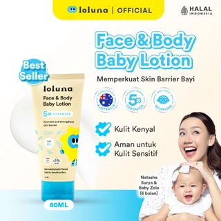 Loluna Face & Body Baby Lotion- Lotion Krim Muka dan Badan Bayi dan Anak / Krim untuk Newborn / 5x Ceramide