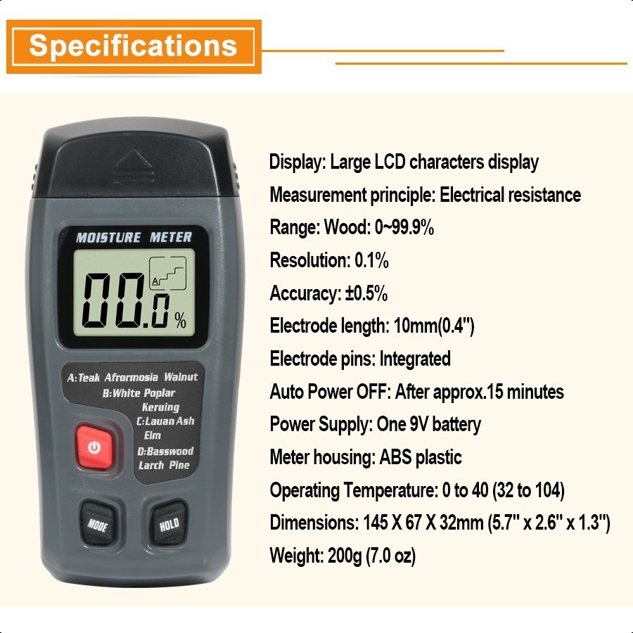 Jual Wood Moisture Meter Kayu Kertas Pengukur Kadar Air Paper LCD ...