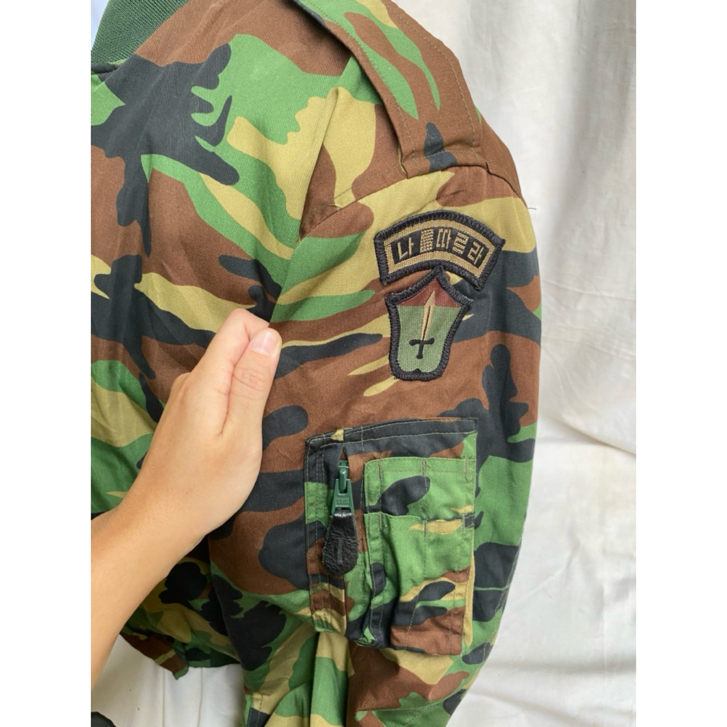 Jual Jaket Bomber ECWCS Loreng Woodland Vintage ROKA Korea Army Dengan ...