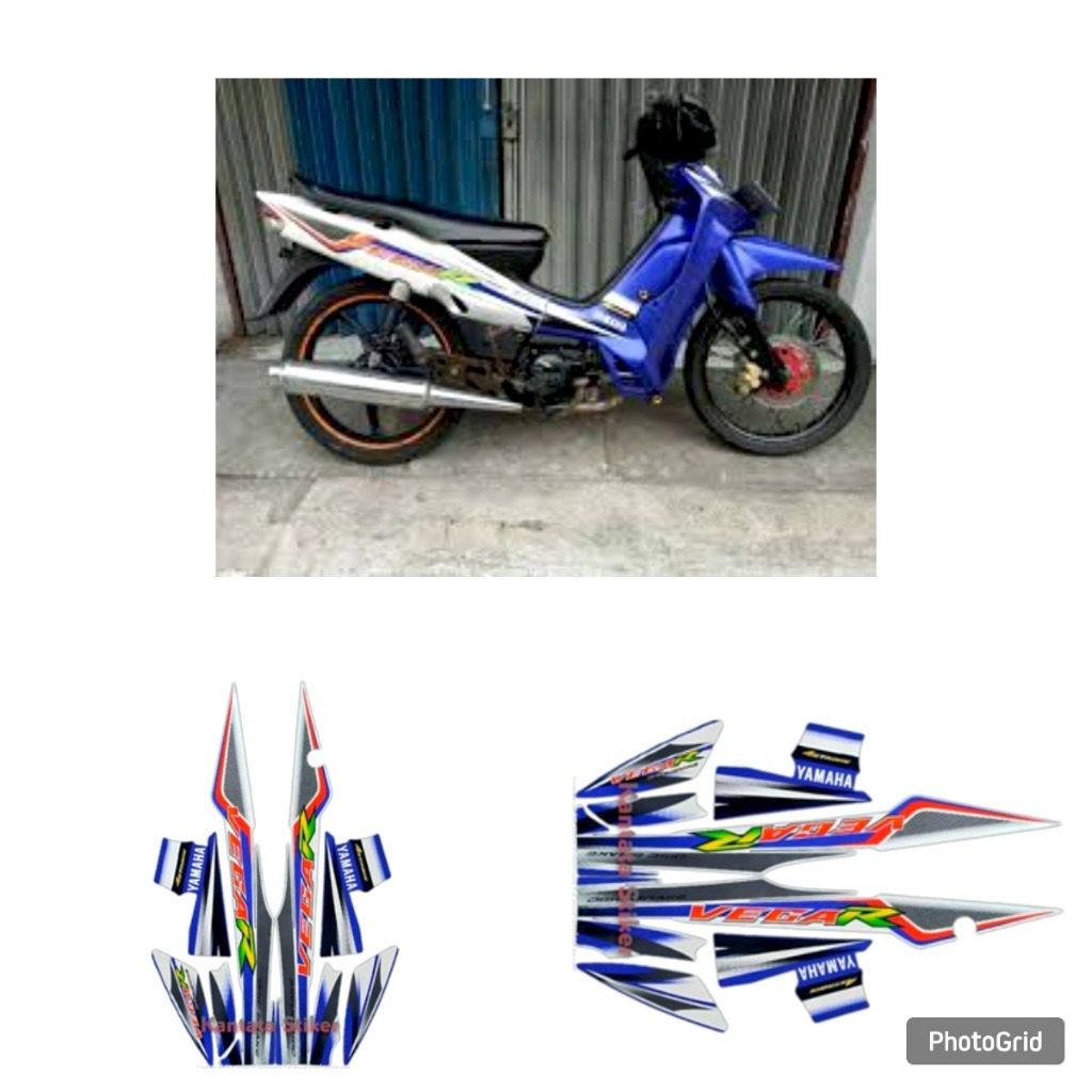 Jual STIKER STRIPING LIS LES BODY MOTOR VEGA R 2004 PUTIH BIRU STANDAR ...