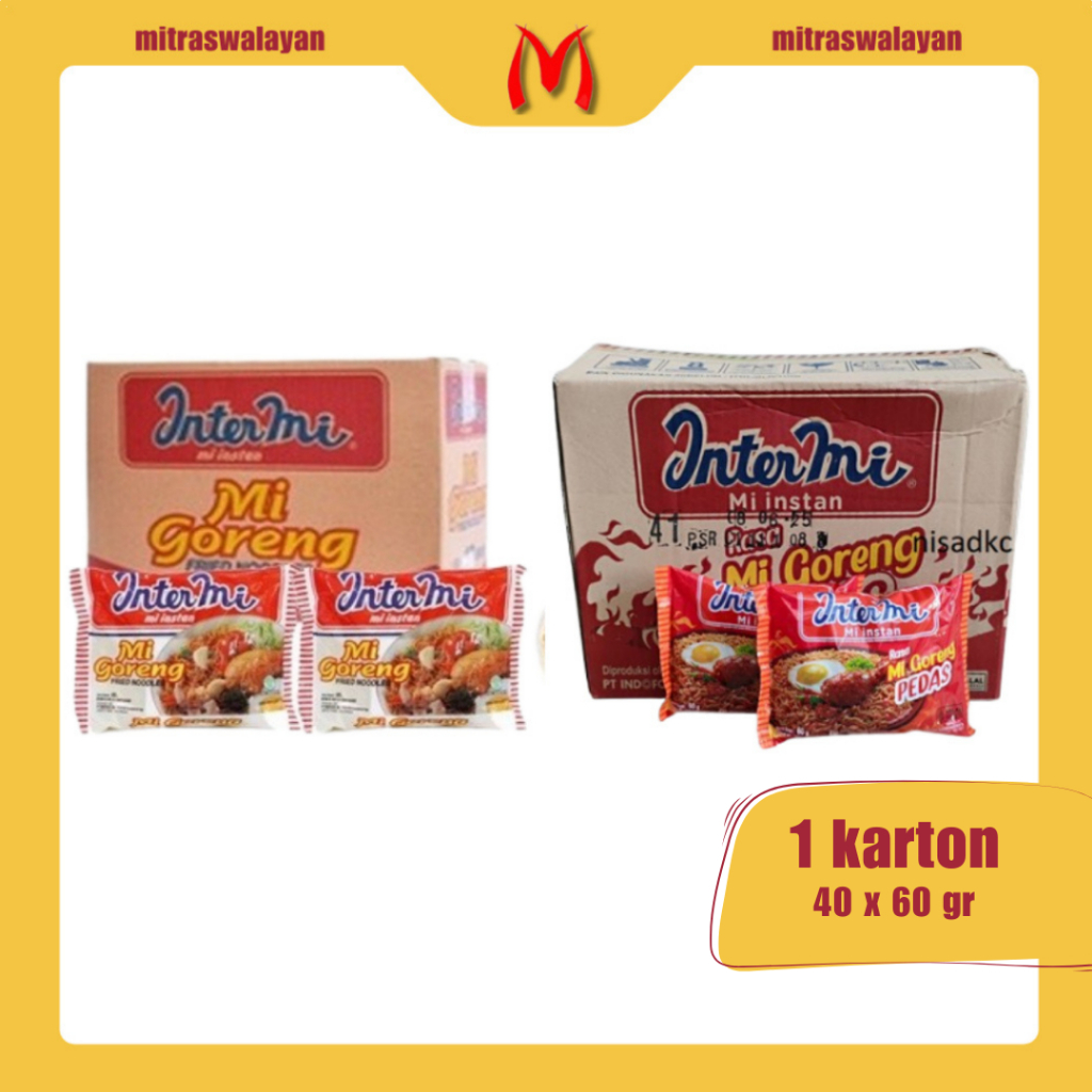Jual INTERMI Mie Instan Rasa Goreng & Goreng Pedas 1 Karton isi 40 Pcs ...