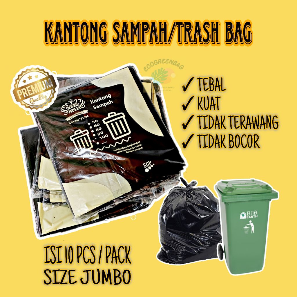 Jual (isi 10pcs) Kantong plastik sampah hitam besar trashbag jumbo ...