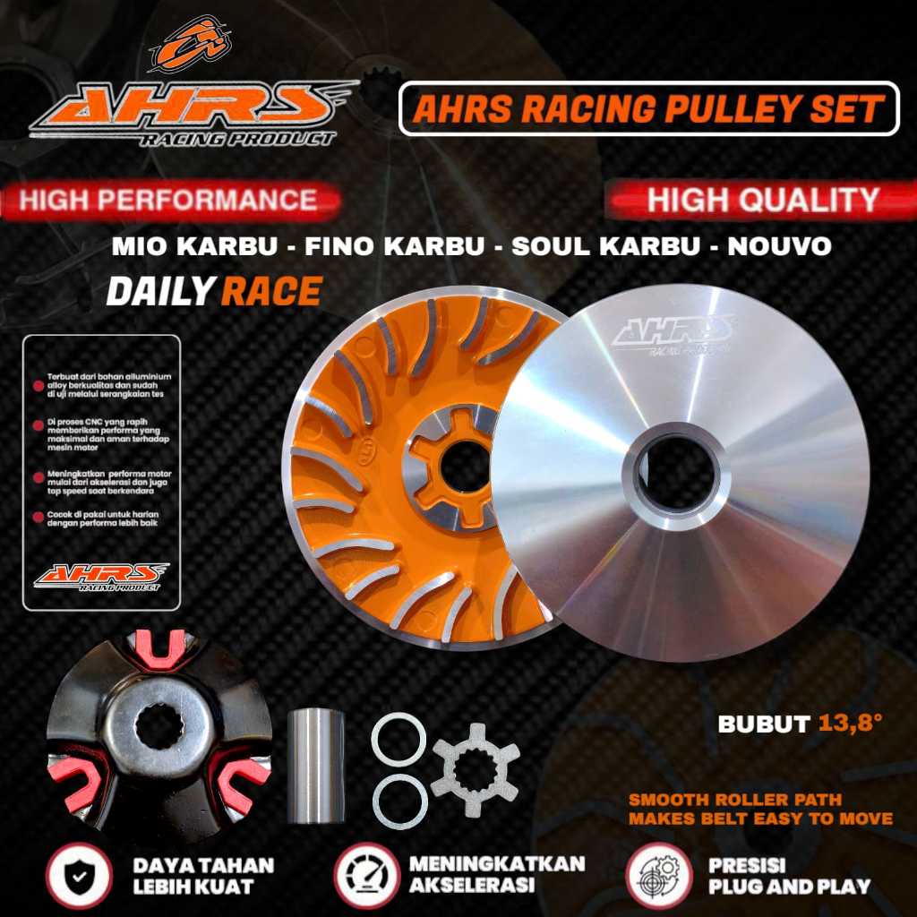 Jual PULLEY SET PULLY RUMAH ROLLER SET KIPAS PULLY AHRS RACING MIO ...