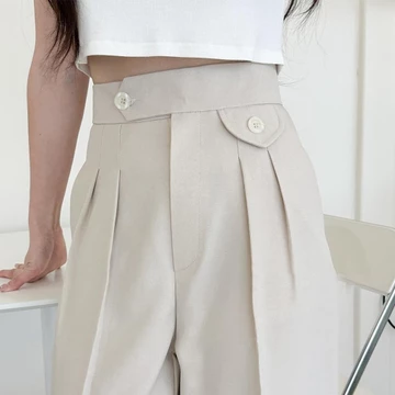 AMARAVE Celana Panjang Wanita Highwaist Celana Bahan Wanita Kerja Kulot Wanita Kantor Bahan Woll