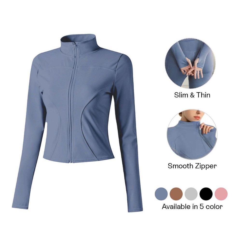 SPECK OF GOLD - Baju Olahraga Wanita Lari Gym Lengan Panjang Jaket Anti UV SPF 50+ SCUBA PREMIUM