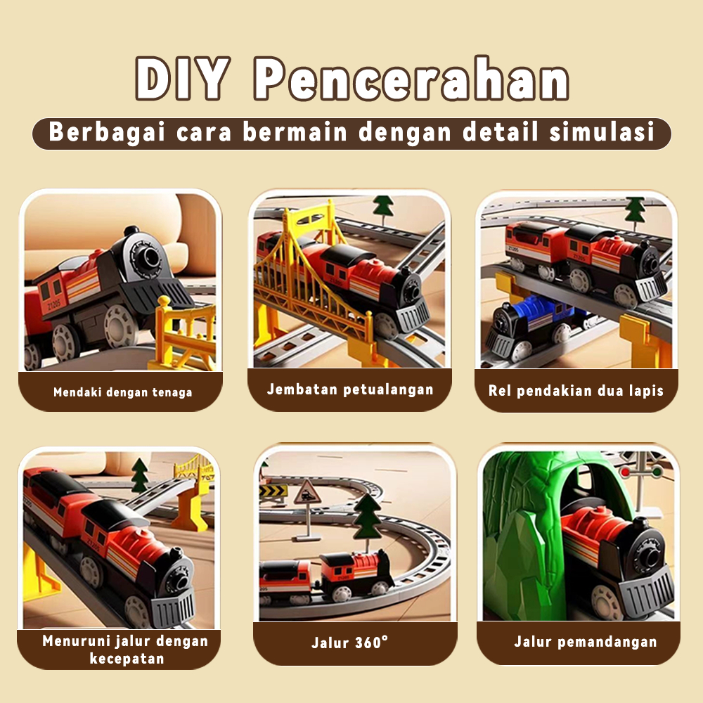 Jual Kereta Api Mainan Rel Panjang Besar Listrik Miniatur Besi Rel ...
