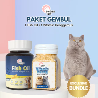Pawsitive Vibes Vitamin Kucing Paket BULU GEMBUL untuk Nafsu Makan, Badan Gemuk, Bulu Lebat, Gembul dan Cegah Rontok - Fish Oil Vit Kucing Untuk Nafsu Makan Dan Penggemuk Badan