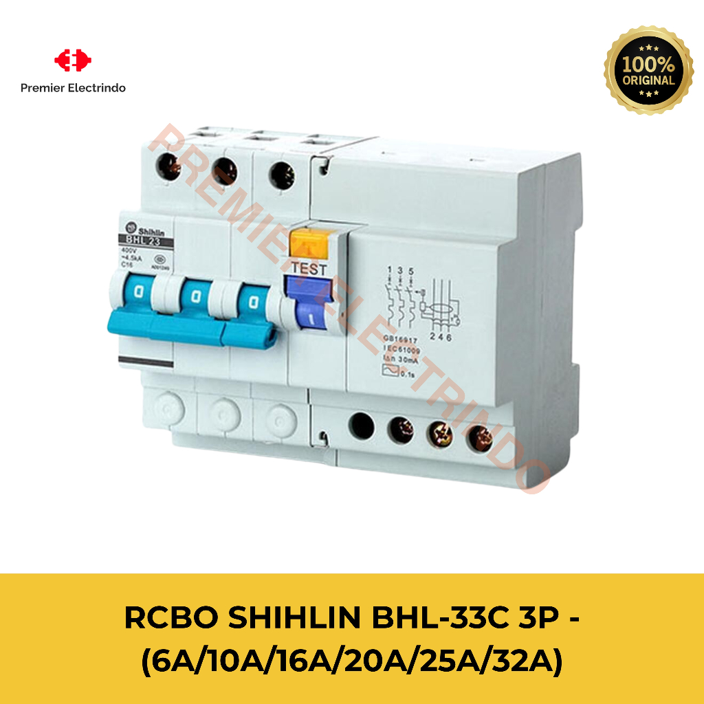 Jual RCBO SHIHLIN BHL-33C 3P MCB + ELCB 6KA 30mA (6A/10A/16A/20A/25A ...