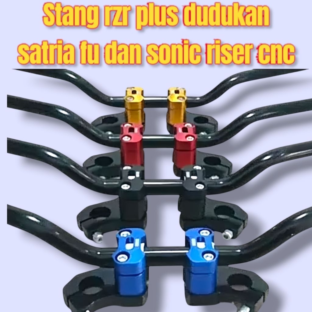 Jual Stang RZR Satria FU & Sonic Plus Breket Dudukan Stang + Riser CNC ...
