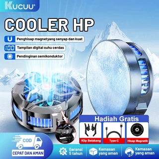 KUCUU Pendingin HP Fan cooler HP Cooling Fan  Gaming Cooler For Mobile Phone Ultra Quiet With Digital (Klip gratis)
