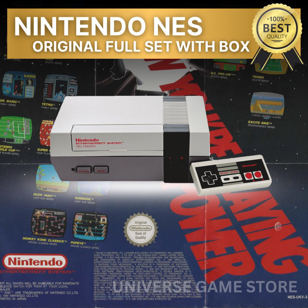 Jual Nintendo Entertainment System NES Full set game stik original ...