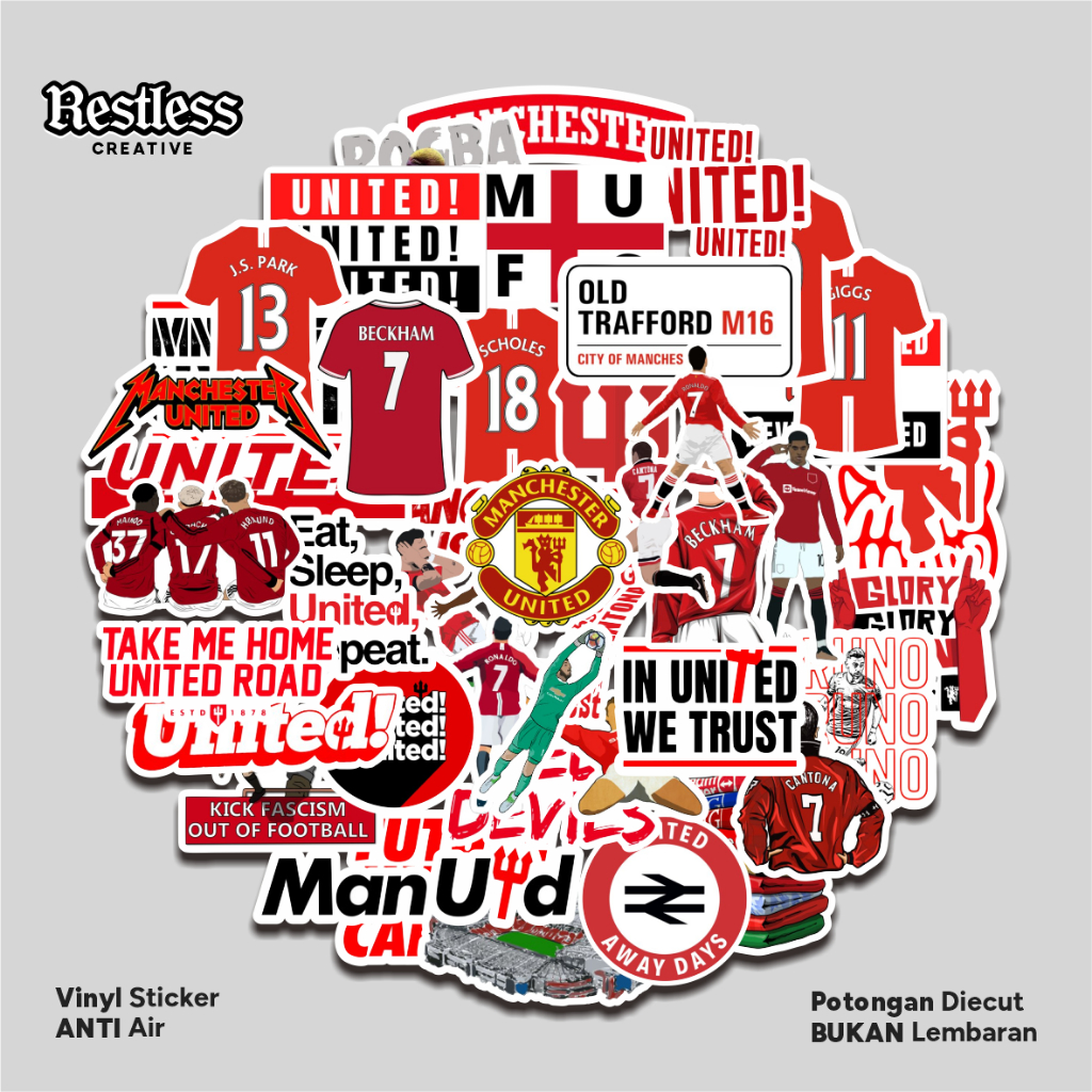 Jual Sticker Pack Manchester United Vinyl Aesthetic The Red Devils ...