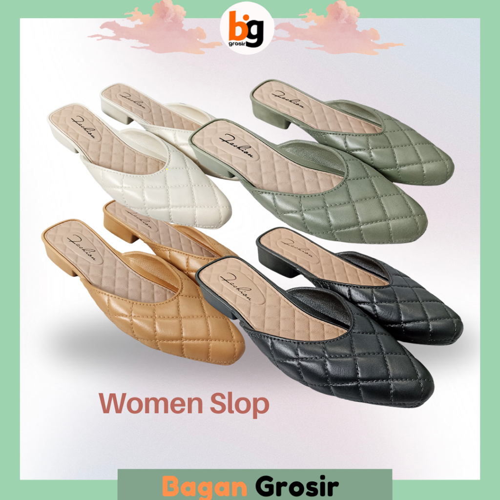 Jual BG Sandal Semi Sepatu Menutup Flat Wanita Fashionable Gaya Korea ...