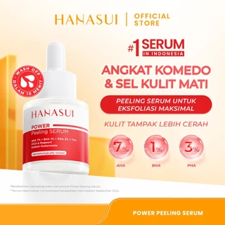 Hanasui Power Peeling Serum - Eksfoliasi Wajah Mencerahkan, Angkat Sel Kulit Mati Komedo, Kulit Tidak Iritasi Kering