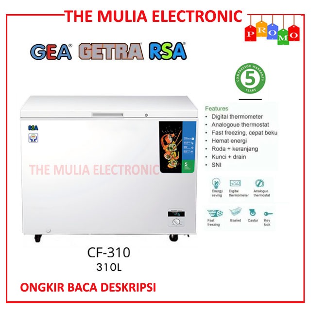 Jual RSA CHEST FREEZER -CF-310Q 310 Liter ( ONGKIR BACA DESKRIPSI ...