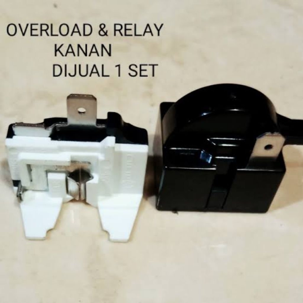Jual 1set Relay 1 Pin Kanan + Ptc Overload Kulkas Sharp 1 Pintu ...