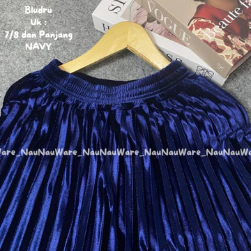 NauNau Rok Plisket Bludru Panjang Dewasa Premium Stylish Elegan