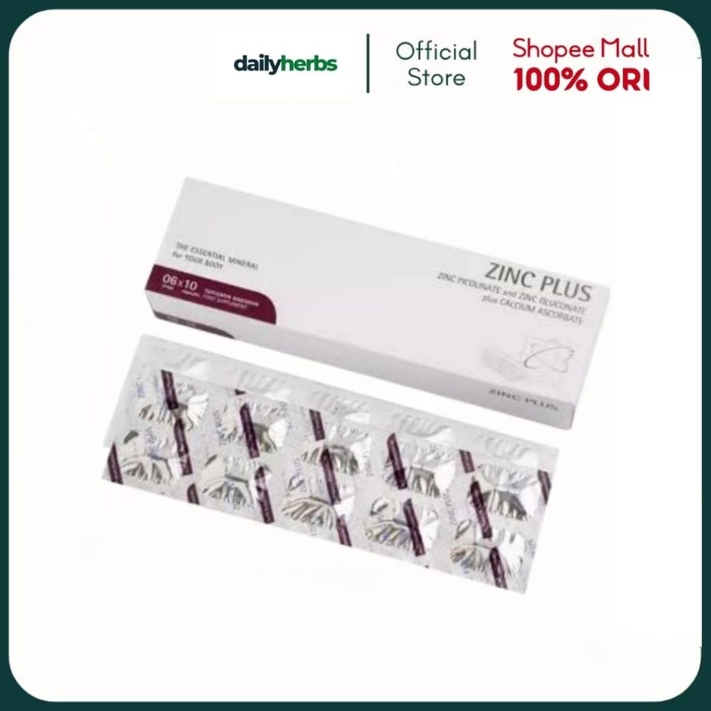 Jual ZINC PLUS Untuk Jerawat Rambut Rontok Vitamin C [1 Box] 60 Kapsul ...