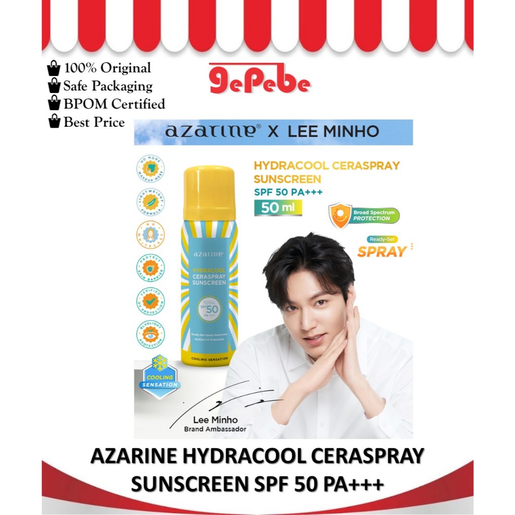 Jual Azarine Hydracool Ceraspray Sunscreen SPF 50 PA+++ | Shopee Indonesia