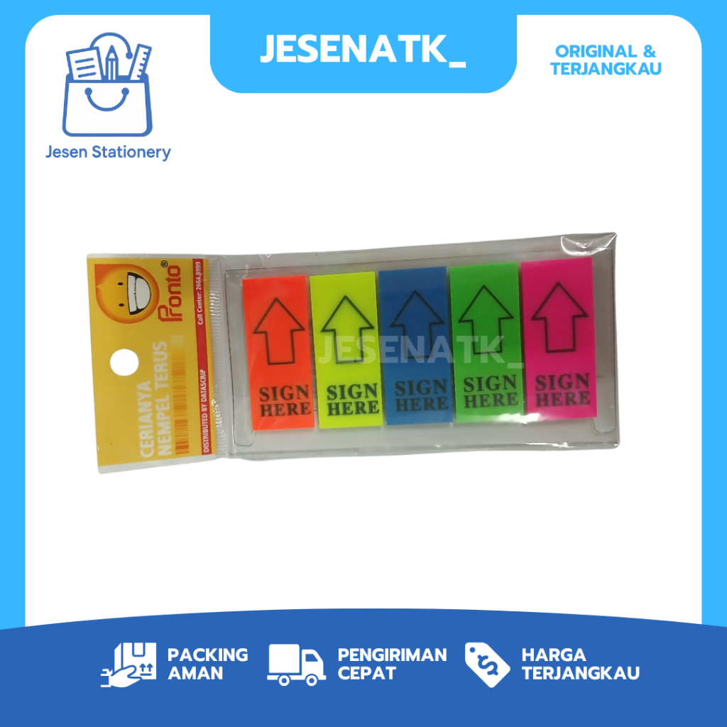 Jual Pronto Sign Here Sticky Notes Panah Kertas, Penanda Halaman ...