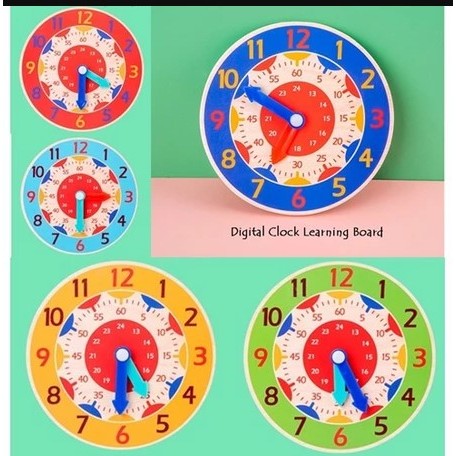 Jual Mainan Edukasi Anak Jam Kayu Belajar Mengenal Jam dan Waktu ST0196 ...