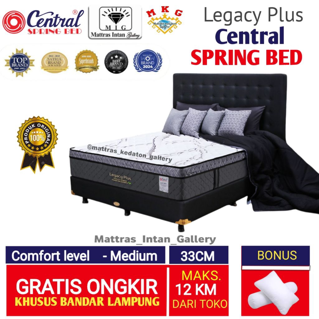 Jual CENTRAL SPRING BED LEGACY PLUS POCKET SPRING KASUR MATRAS MATTRESS ...